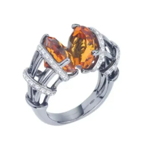 Palmeira and Citrine Faccia A Faccia Ring