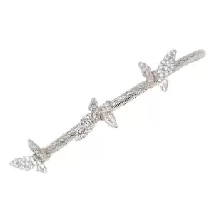 silver CZ bracelet with butterflies