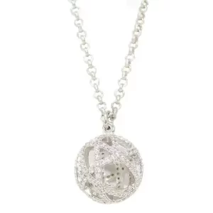 open weave silver ball studded with CZs