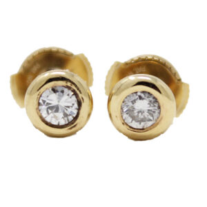 Bezel set diamond studs