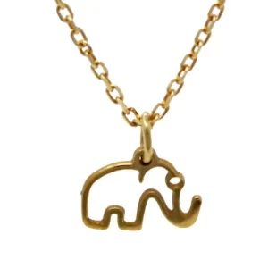 yellow gold small elephant o-ring pendant