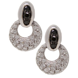 Diamond and Black Diamond Earrings