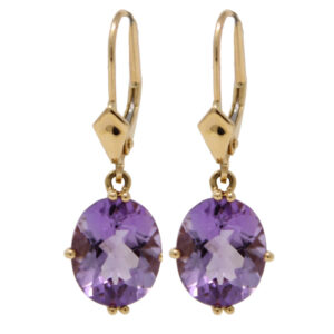 Oval Amethyst Earrings
