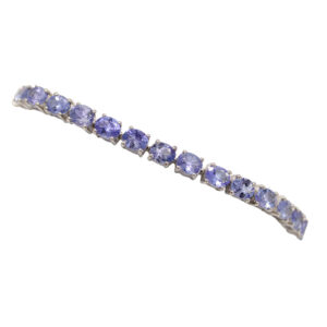 Sterling Silver Blue Gemstone Line Bracelet