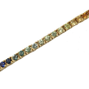 Multicolored Sapphire Line Bracelet
