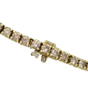 champagne colored diamonds in a line bracelet