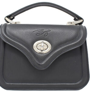 Textured  Leather Handbag (Dark Navy)