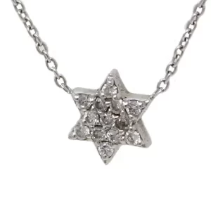 diamond cluster in a small 6-pointed star shape attached to a white gold chain