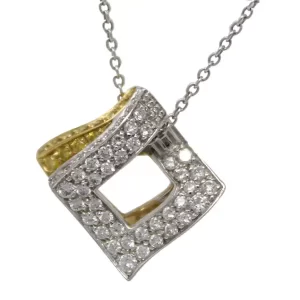 double-rhombus pendant with white and yellow diamonds
