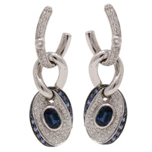 Diamond and Sapphire Dangle Earrings