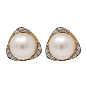 Mabe Pearl and Diamond Earrings