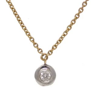 Tiny Circle with Single Diamond Necklace