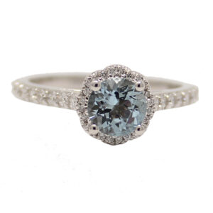 Round Aquamarine Ring
