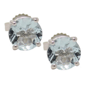 Round Aquamarine Earrings