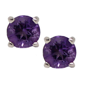 Round Amethyst Earrings