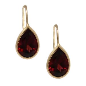 fishook bezel set pear shaped red garnets