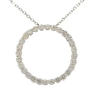 circle of round diamonds pendant
