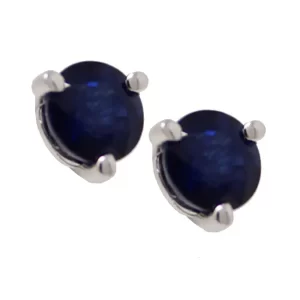 martini set dark blue sapphires on a post earring