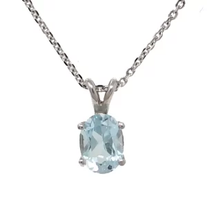 oval aquamarine pendant