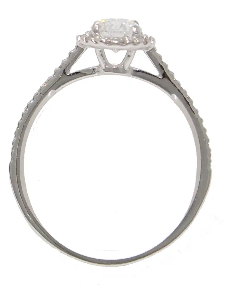 Diamond with Diamonds Halo in a Dainty Ring - Image 2