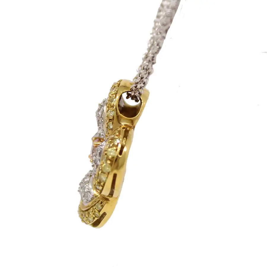 Diamond Flower Pendant Necklace - Image 2