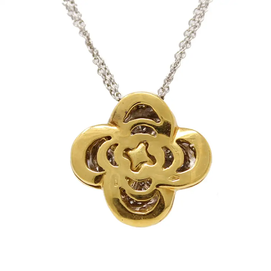 Diamond Flower Pendant Necklace - Image 3